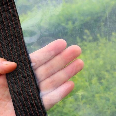 2x2m Bâche Transparente avec œillets, bâche de Couverture imperméable en polyéthylène, idéale comme bâche de Serre, Rideau d'extérieur, avec Corde