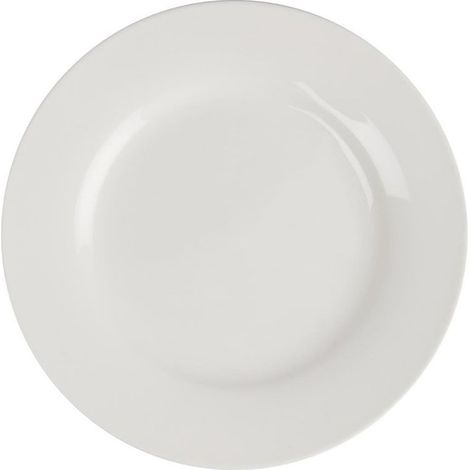 Assiettes Rondes en Céramique Blanche 150 mm à Bord Large Lumina - Lot de 6 (1/5)