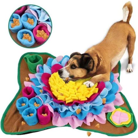 Tapis de Chien Snuffle Mat, Snuffle Mat pour chiens, Tapis de Fouille Chien, Tapis &eacuteducateurs pour Chiens Tapis de Fouille Alimentation Lente Jouet Tapis Reniflant de Chien Couverture Pli (1/4)