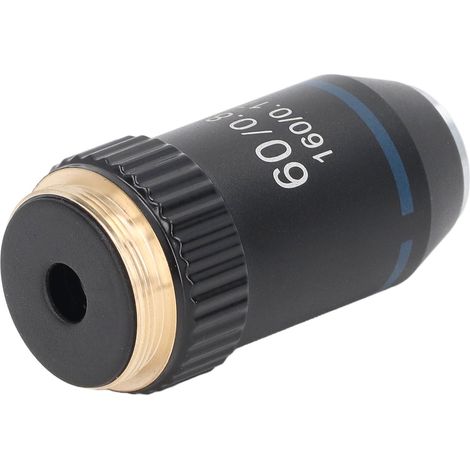 Achromatisches Objektiv aus Messing, 60-fache Vergrößerung, Mikroskoplinse für Biologielabore, Schnittstelle 20,2 mm (1/5)