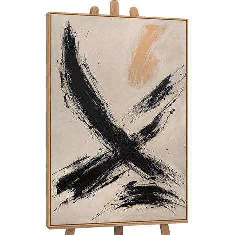 Gemälde Kraft des Pinselstrichs Rahmen Eichefarben 120x80 cm (1/5)
