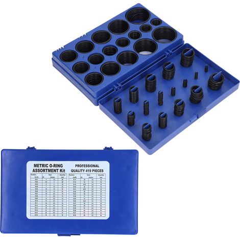 Kit d'assortiment de 419 joints toriques métriques en caoutchouc hybride pour robinetterie et machines de plomberie