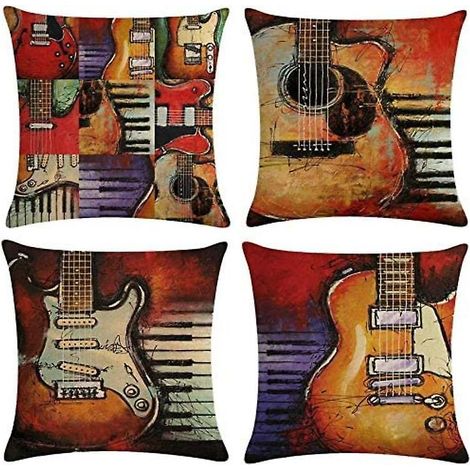 Set mit 4 Kissenbezügen aus Baumwolle und Leinen, 45 x 45 cm, ultraweiche Dekokissenbezüge für Sofa, Wohnzimmer und Schlafzimmer (1/5)