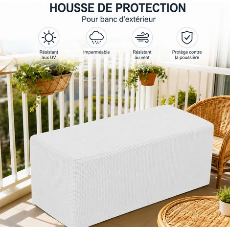 Housse intégrale élastique pour repose-pieds et banc 120 × 40 × 40 cm blanc jade 15 120 40 40cm 30 × 30 × 30 cm 500 g – Livraison gratuite