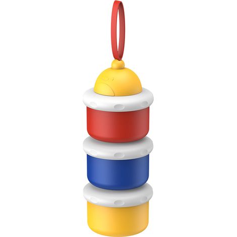 3 compartiments Distributeur de lait en poudre, étanche avec fermeture à baïonnette, PP alimentaire, 7,5 × 7,5 × 26 cm, pour nourrissons (1/5)