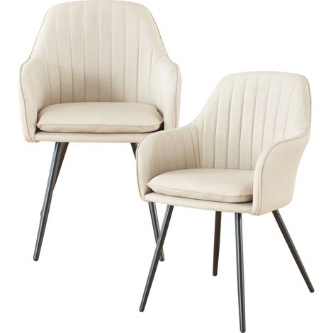 Set di 2 sedie da pranzo/soggiorno/cucina dal design moderno 86 x 57 x 59 cm beige 030009625