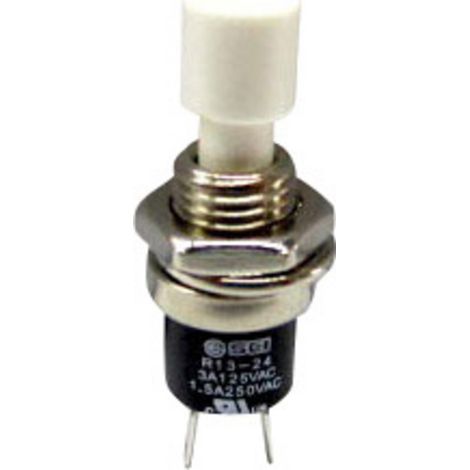 TRU COMPONENTS TC-R13-24B1-02 WT Drucktaster 250 V/AC 1.5 A 1 x Ein/(Aus) tastend Weiß 1 St. (1/2)