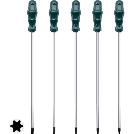 [5 pièces] tournevis à six fleurs interne allongé 400MM longueur hexagonale vis T15/T20/T25/T27/T30