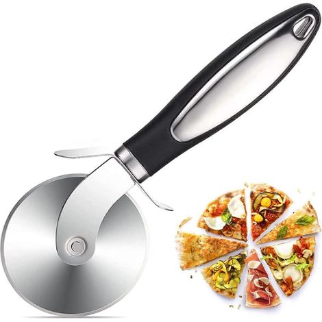 Coupe-pizza, coupe-pizza en acier inoxydable de haute qualité avec poignée ergonomique antidérapante - Roulette à pizza professionnelle et sûre, coupe-pizza pratique avec (1/4)