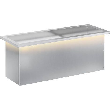 Jardinière Extérieure avec LED Bac à Plantes Acier Galvanisé Argenté 30 x 80 x 30 cm (1/5)