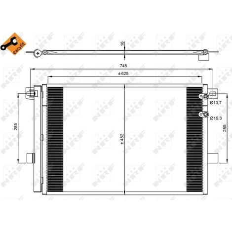 Condenseur, climatisation NRF 350041 VW 2H0820411 2H0820411A 2H0820411B