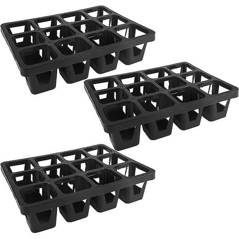 Lot de 3 plateaux en plastique pour pots de fleurs (1/3)
