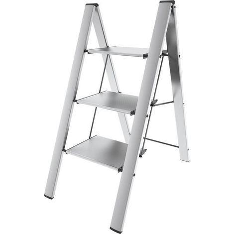Colombo New Scal G300A03W Leonardo 3 Sgabello Scala Pieghevole Alluminio 3 Gradini Portata 150 Kg colore Silver