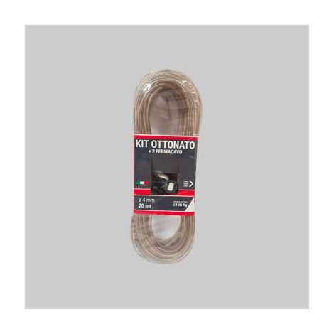 KIT CAVETTO STENDIBIANCHERIA MATASSA Ø 4 mm - 20 mt - con