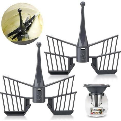 Lot de 2 Fouets Universels pour Robots Cuisinières Thermomix TM5 TM6 TM31 – Mélangeur Compatible Cuisine Automatique – Pièce de Rechange Noire (1/4)