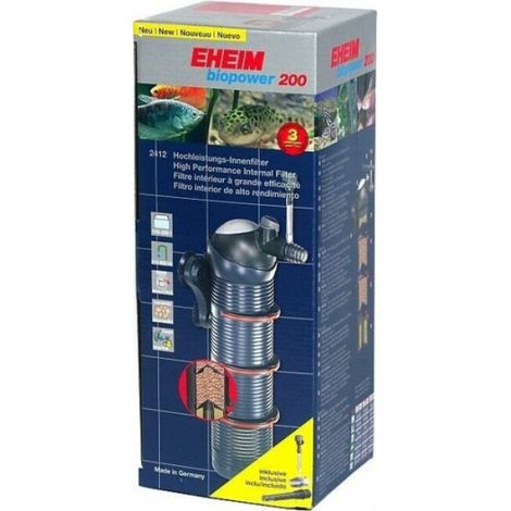 Filtre intérieur pour aquarium Eheim Biopower Modèle 200 pour aquarium jusqu'à 200 litres