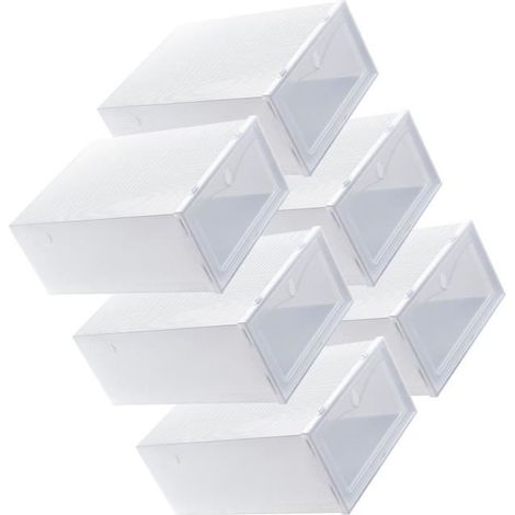 Boîte de rangement pour chaussures - - 6 pièces - Empilable - Plastique - 33x23x13 cm