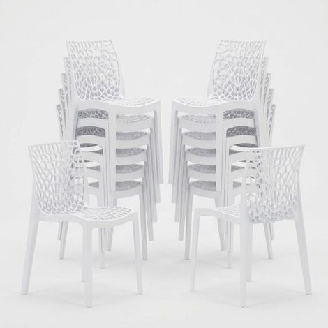 Lot de 22 Chaises Gruvyer Grand Soleil nid d'abeille colorées promo prix stock - Blanc (1/5)