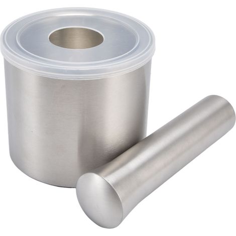 Mortero y maja de acero inoxidable 304, diseño de doble estructura, superficie lisa, para uso en la cocina. (1/5)
