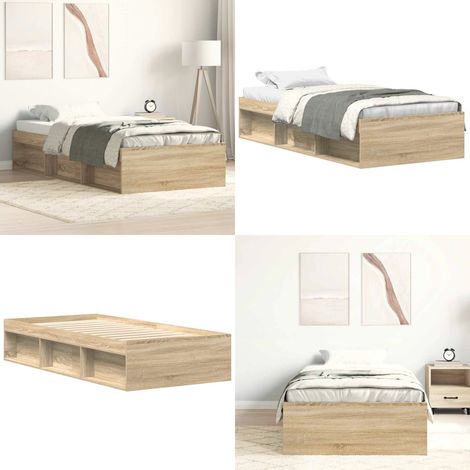 Bettgestell Sonoma-Eiche 75x190 cm - Bettes - Holzbetten - Massivholzbette - Bettrahmen - Einzelbett - Home & Living (1/5)
