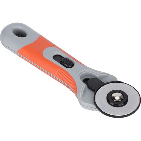 Couteau rotatif manuel rond orange et gris pour la couture, le découpage et les projets de loisirs créatifs (1/5)