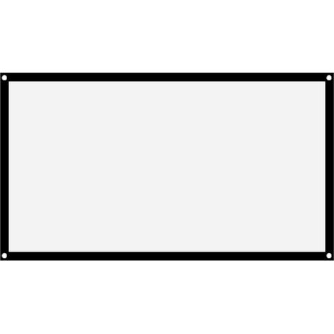 Rideau de projection portable épais en polyester blanc doux et infroissable 16:9 (72 pouces) (1/5)