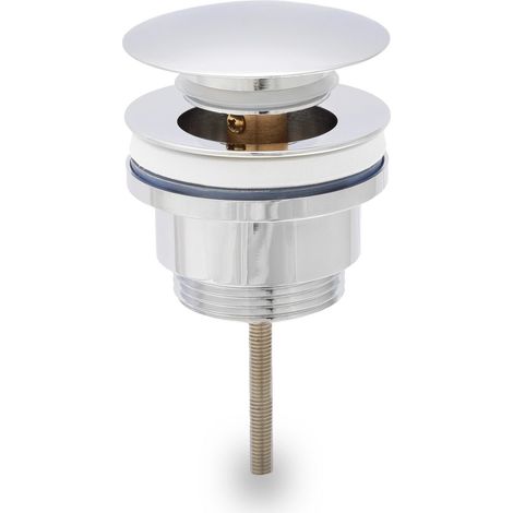 Bonde universelle à clapet pour lavabo et bidet sans trop plein en laiton chromé avec tige Nurek (1/3)