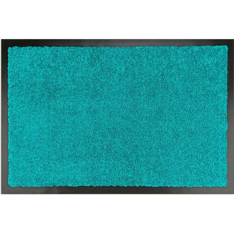 Paillasson 50x70 cm Bleu pétrole – Porte d'entrée, antidérapant (1/5)