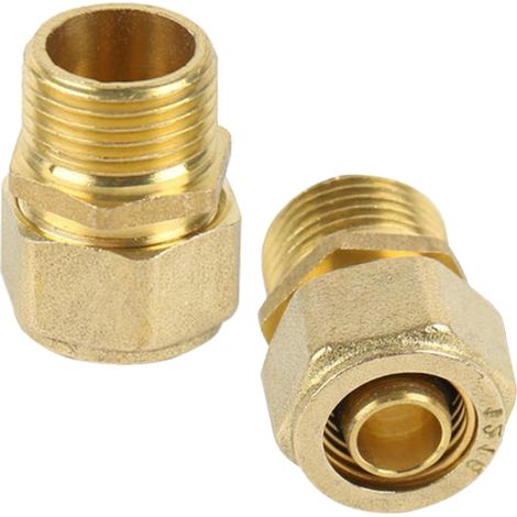 Lot de 20 raccords à vis, raccord avec filetage extérieur 3/4", raccord à bague de serrage pour tube composite multicouche et tube composite en aluminium (1/5)
