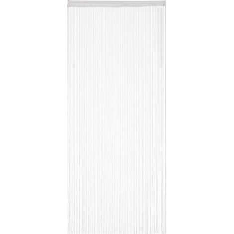 Relaxdays Rideau passe-tringle, pour portes ou fenêtres, lavable, peut être raccourci, 90 x 245 cm, blanc (1/5)
