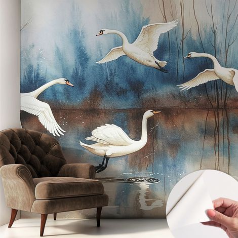 Fototapete Selbstklebend - Wandtattoo - leicht anzubringen - Wandverkleidung Vögel im Flug 250x250 cm (1/5)