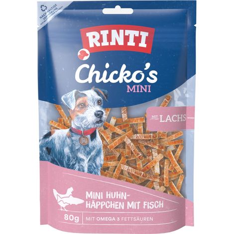 Rinti Chicko Mini Hundesnack Häppchen mit Lachs 80 g Hundeleckerlis