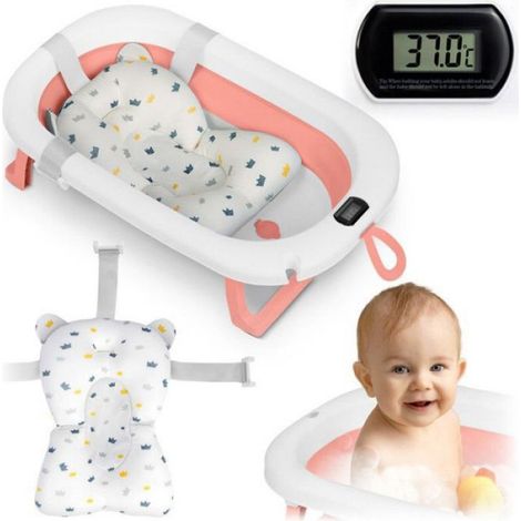 Baignoire pliante pour bébé - - Thermomètre intégré - Insert nouveau-né - Blanche et rose - Pliable ACCESSOIRES POUR PULVERISATEUR (1/4)