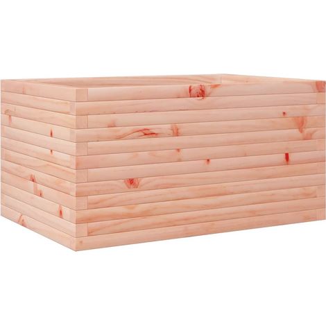 Jardinière bac lit surélevé plantes fleurs terrasse jardin 90 x 60 x 45,5 cm bois massif de douglas marron