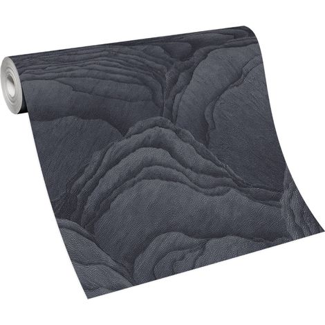 BRICOFLOR Papier Peint effet pierre et brique gris foncé Papier Peint intissé pour salon, bureau & plus Tapisserie imitation fause pierre (1/4)