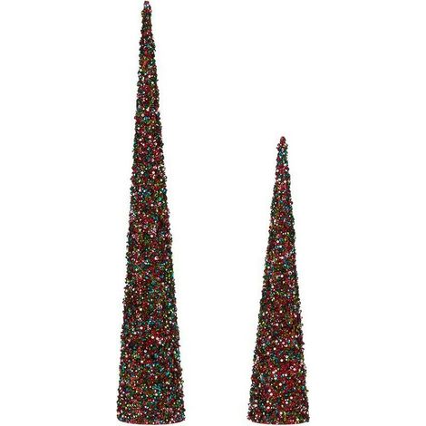 Weihnachtsschmuck Krist+ Blau Pink Pailletten Weihnachten 9,5 x 60 x 9,5 cm Kegel