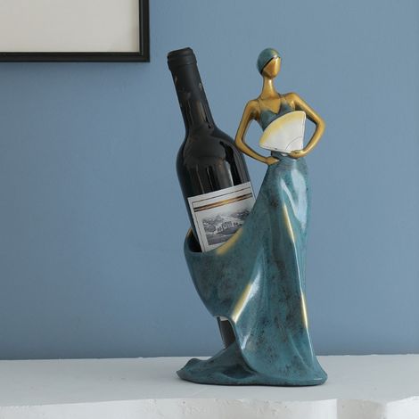 Porte-bouteille de vin décoratif pour salon, meuble TV, entrée, buffet moderne de luxe, support danseuse, sans bouteille vide (1/4)