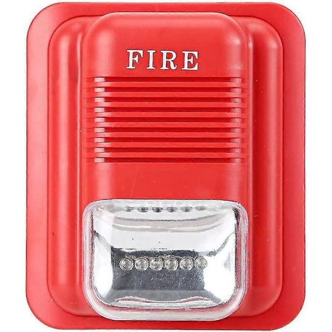 Alarma de protección contra incendios DC12V/24V, sistema de seguridad con sirena y zumbador estroboscópico, alarma sonora de 105 dB, 6 LED (1/5)