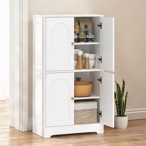 Buffet coloris blanc en panneau de particules 60 x 30 x 110 cm (1/5)