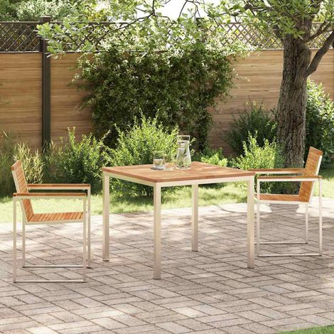Teenpull – Garten Essgruppe 3 Stk. Massives Teakholz und Edelstahl (1/5)