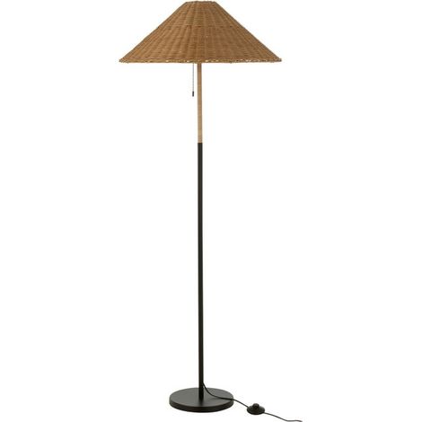 Lampadaire en Rotin "Preston" 154cm Naturel & Noir (1/5)