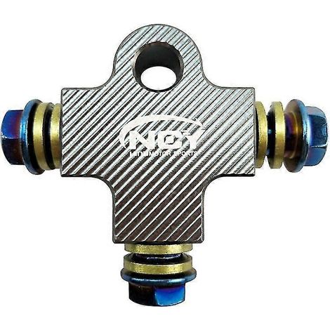 Raccord de durite de frein moto CNC 3D, connecteur à trois voies, vis banjo M101,25 mm pour système de freinage double Honda, Yamaha, Kawasaki - gris (1/5)