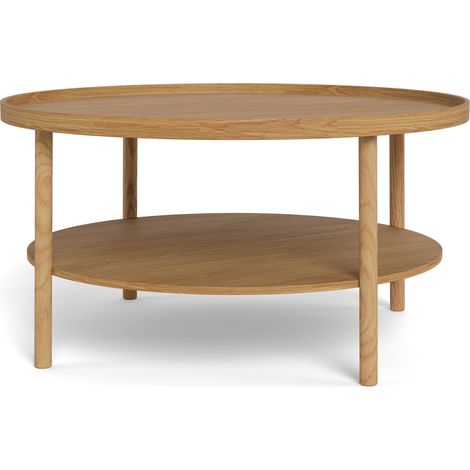 Mesa de centro Norsica 900 , 42x0x0cm, Diámetro: 80, Chapa de madera natural, Redonda (1/5)