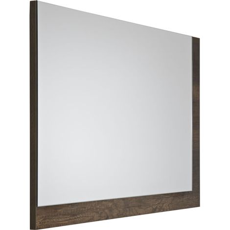 Milano Bexley Wall Hung Bathroom Mirror - 700mm x 500mm (Dark Oak) (1/5)