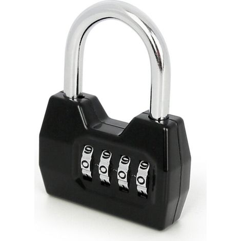 Cadenas à combinaison à 4 chiffres – Antivol extérieur étanche – Alliage de zinc – Noir – (1/5)