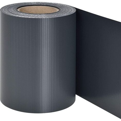 Zaunblende Strend Pro EUROSTANDARD, 190 mm, L-35 m, schattenspendend, anthrazit, abdeckend, für Zaunpaneele, mit 20 Clips, 450 g/m2, PVC, RAL7016