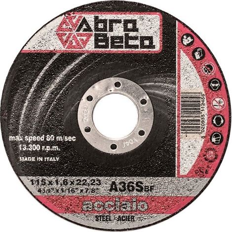 25 Pz Disco da Taglio 115 ABRABETA per acciaio non trattato 115 x 1,6 x 22,23 mm