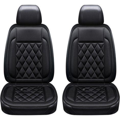 Coussin de siège chauffant 12 V pour coussin de siège de voiture, housse de siège de voiture chauffante rapidement, température réglable avec sangle élastique - Housse de siège cha (1/5)