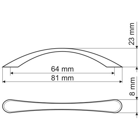 Poignée UP83, nickel satiné, 64 mm