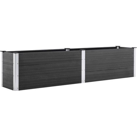 Fioriera rialzata per piante e fiori giardino 250 x 50 x 54 cm WPC grigio 020001026